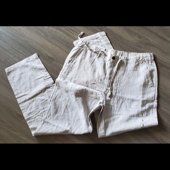 H&M Pants Mens Khaki Linen Pants 32 Poshmark